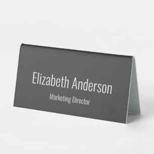 Professional Dark Grey and White Name & Title Text