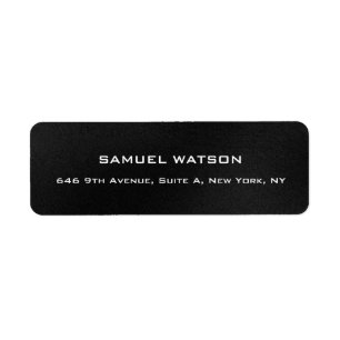 Professional Dark Grey Plain Elegant Modern Return Address Label