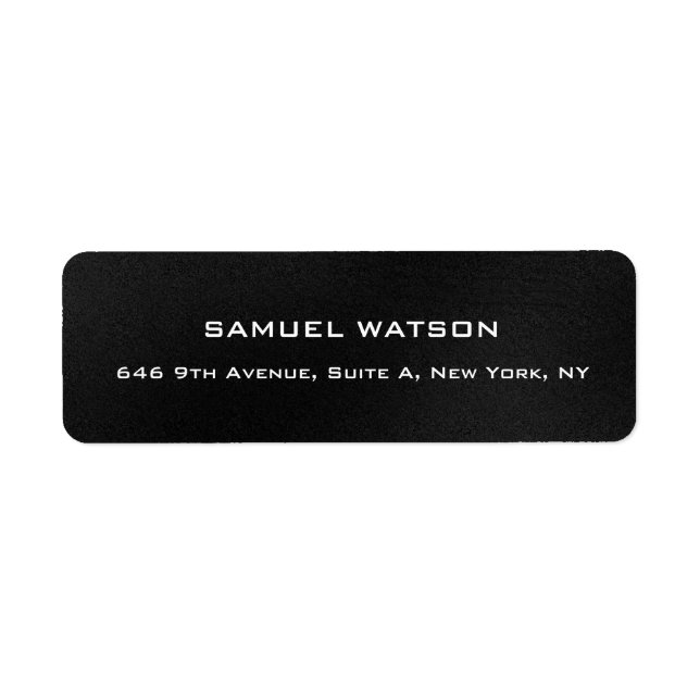 Professional Dark Grey Plain Elegant Modern Return Address Label (Front)