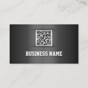 Professional Dark Grey QR Code Business Card
