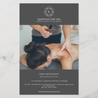 Professional Dark Grey Spa Wellness Elegant Flyer