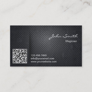 Professional Dark Metal QR Code Magician Business Card
