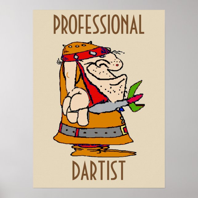 Professional Dart Player, edit text Poster (Front)