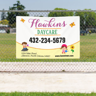 Professional Daycare Banner with Logo, Preschool