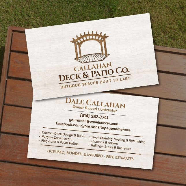 Professional Decking & Patio Contractor Business Card (Creator Uploaded)