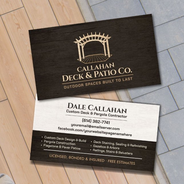 Professional Decking & Patio Contractor Business Card (Creator Uploaded)
