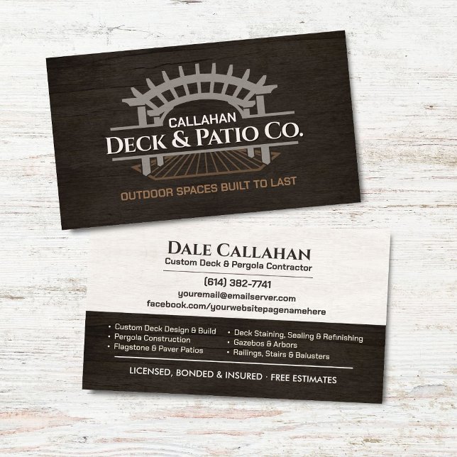Professional Decking & Patio Contractor Business Card (Creator Uploaded)
