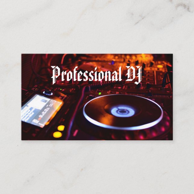 Professional Deejay  Business Card (Front)