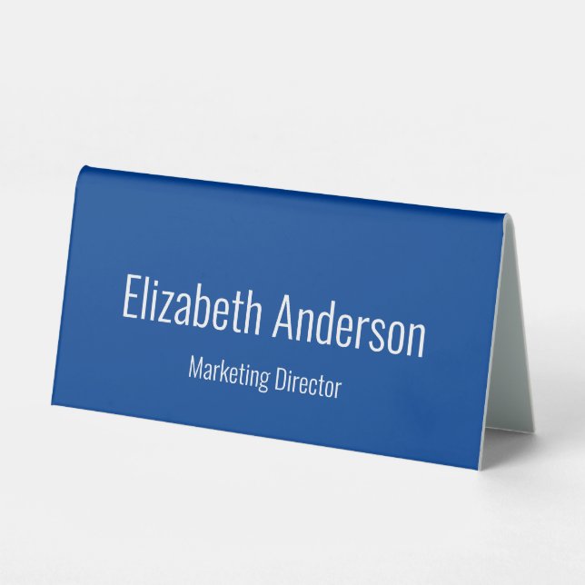 Professional Deep Blue White Name Title Template (Front)