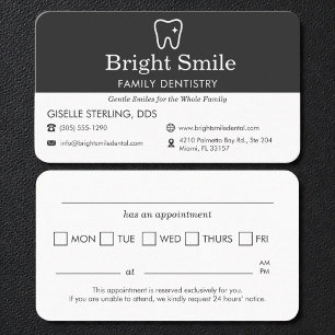 Professional Dental Appointment Reminder Business Card
