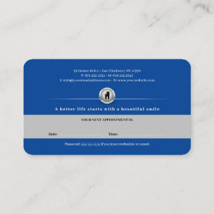 Professional Dental   Blue Dentist Appointment Card