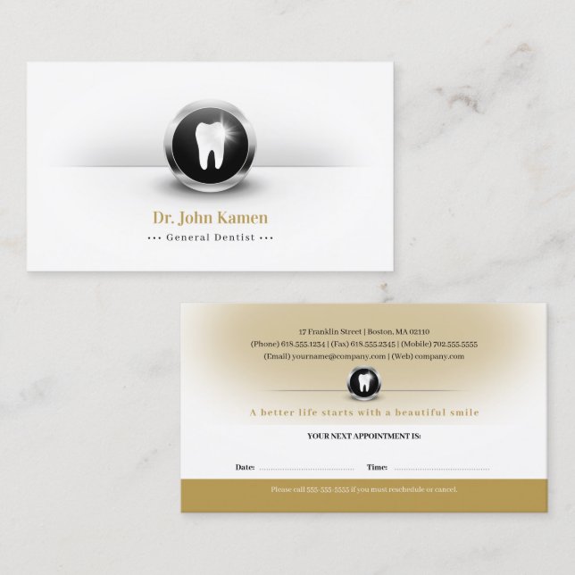 Professional Dental | Dentist Appointment Card (Front/Back)