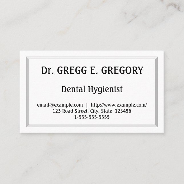Professional Dental Hygienist Business Card (Front)