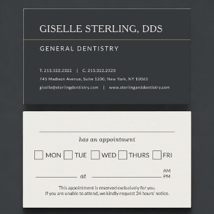 Professional Dentist Appointment Reminder Business Card