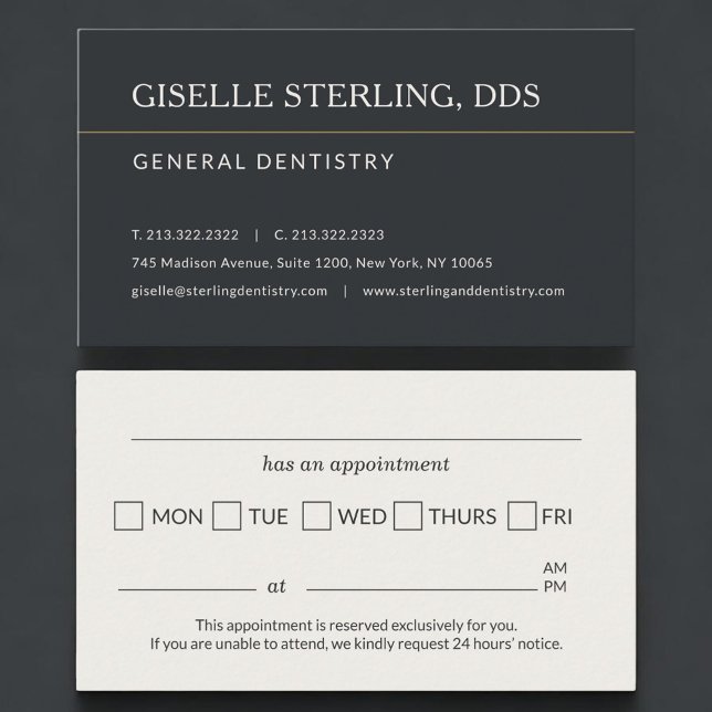 Professional Dentist Appointment Reminder Business Card (Creator Uploaded)