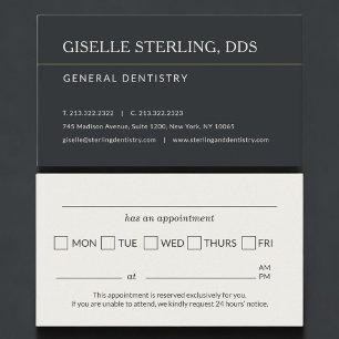 Professional Dentist Appointment Reminder Card