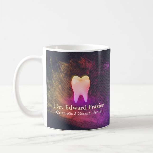 Professional Dentist Dental Clinic Rose Gold Tooth Coffee Mug (Left)