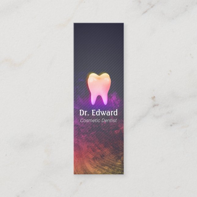 Professional Dentist Dental Clinic Rose Gold Tooth Mini Business Card (Front)