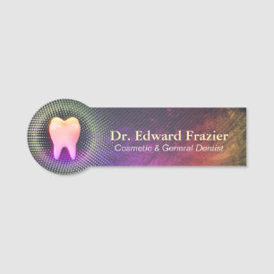 Professional Dentist Dental Clinic Rose Gold Tooth Name Tag