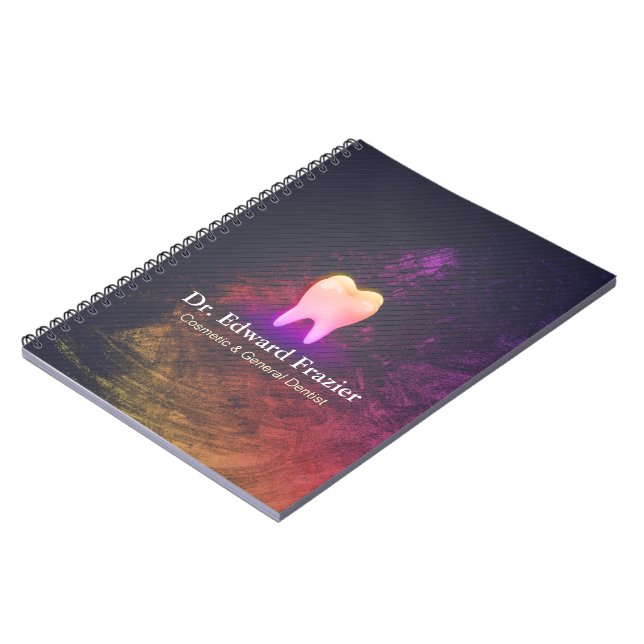 Professional Dentist Dental Clinic Rose Gold Tooth Notebook (Left Side)