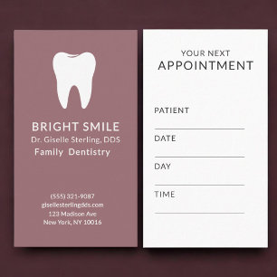 Professional Dentist Dental Pink Appointment Card