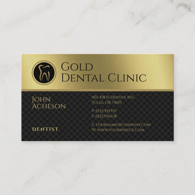 Professional Dentist |  Gold Business Card (Front)