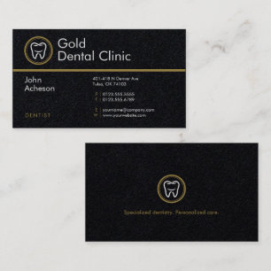 Professional Dentist Gold Dental Clinic Business Card
