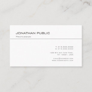 Professional Design Minimalistic Chic Plain Trendy Business Card