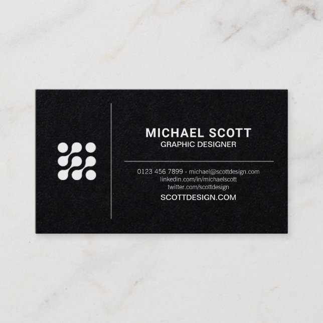 Professional Designers Black & White Business Card (Front)