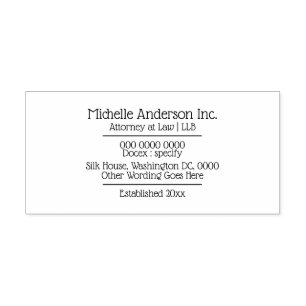 Professional DIY business particulars classy chic Self-inking Stamp