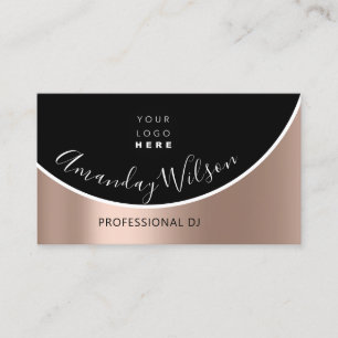 Professional DJ Logo Blogger Influencer Rose Business Card