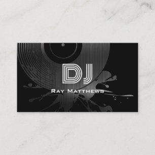 Professional DJ Music Producer Black and White Business Card