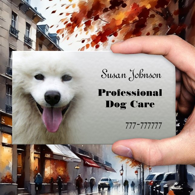 Professional Dog Care Business Card (Business card for a professional dog walker or someone grooming and caring for dogs)