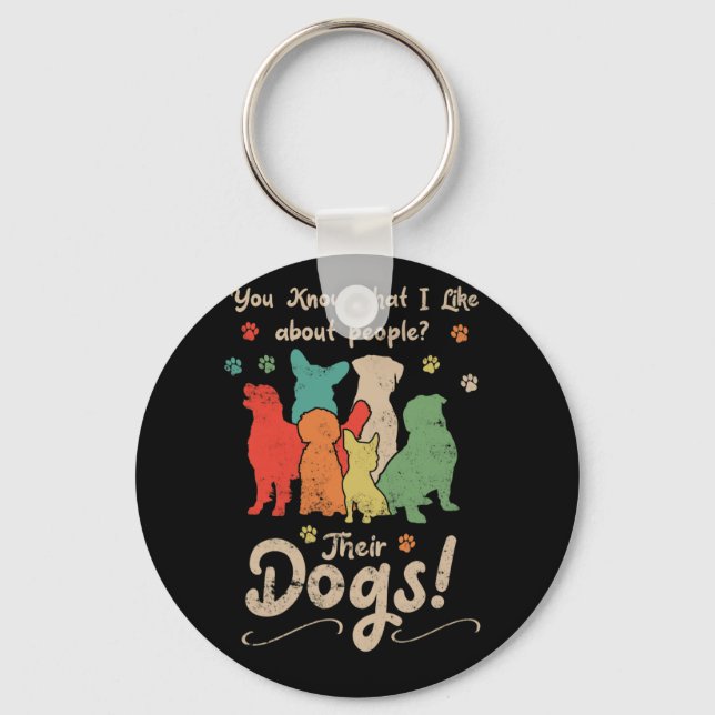 Professional Dog Groomer Dad Grooming Doggie Key Ring (Front)