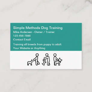 Professional Dog Trainer Modern Business Cards