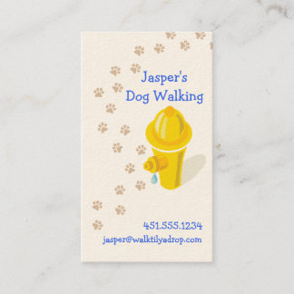 Professional Dog Walker_hydrant & paws Business Card