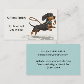 Professional Dog Walker Long-Bodied Pet Walking Business Card