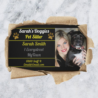 Professional Dog Walker Pet Sitter Business Card