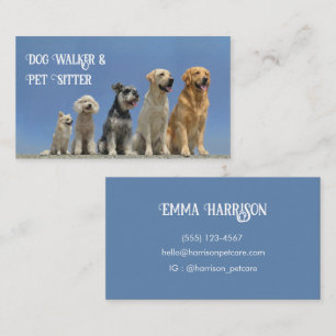 Professional Dog Walker Pet Sitter Multi-Breed Business Card