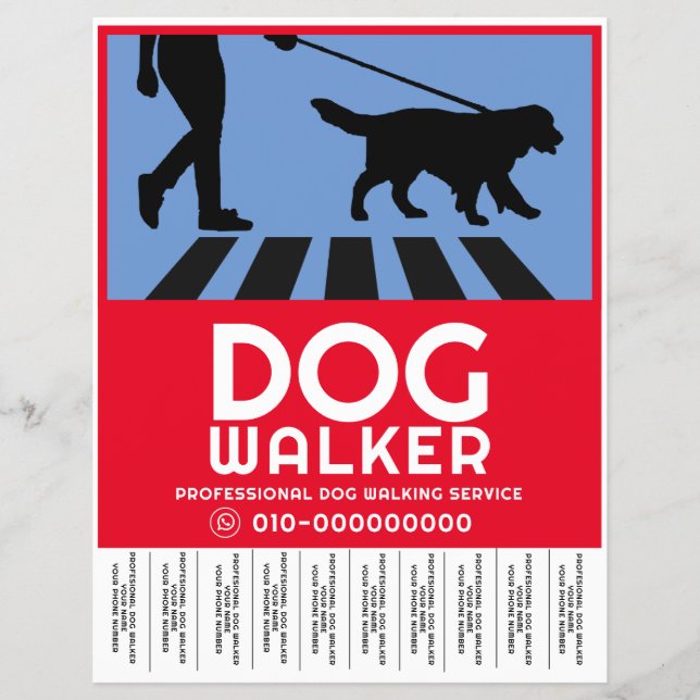 Professional Dog Walking Service Flyer (Front)
