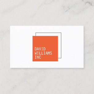 Professional Double Square Logo in Orange/Grey Business Card