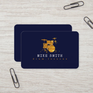 Professional Drum Teacher Cool Drummer Business Card
