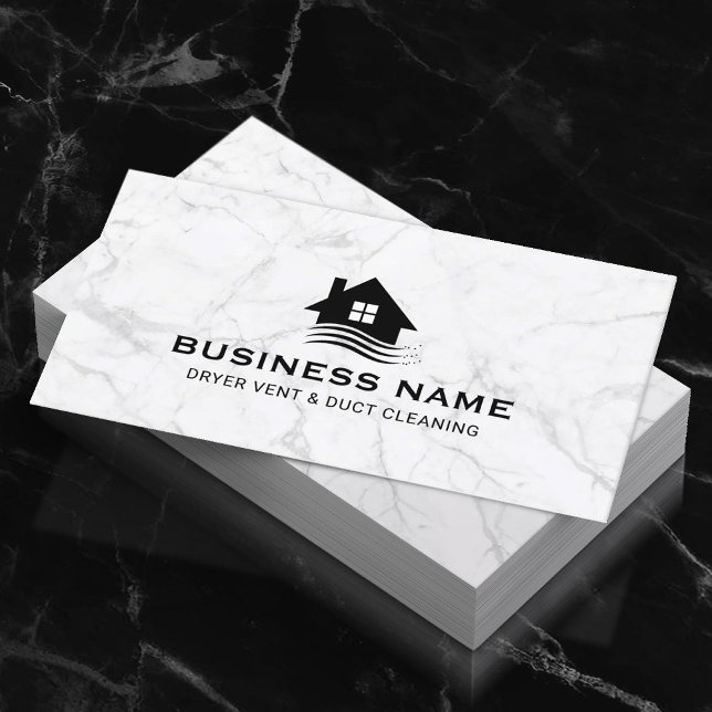 Professional Dryer Vent & Duct Cleaning Marble Business Card (Creator Uploaded)