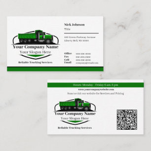 Professional Dump Truck Hauling Company QR Code Business Card