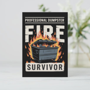 Professional Dumpster Fire Survivor Funny Work Invitation
