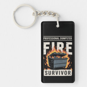 Professional Dumpster Fire Survivor Funny Work  Key Ring