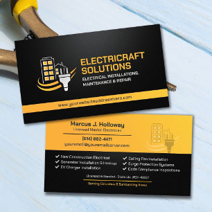 Professional Electrical Contractor - Electrician Business Card