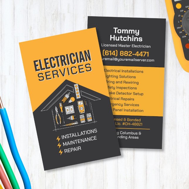 Professional Electrical Contractor - Electrician Business Card (Creator Uploaded)