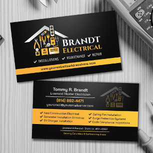 Professional Electrical Contractor - Electrician Business Card