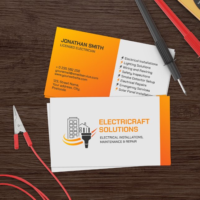 Professional Electrical Contractor - Electrician Business Card (Creator Uploaded)